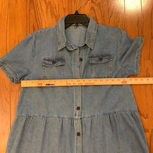 MISSLOOK Size Small denim dress with ruffle tier - Picture 7 of 8